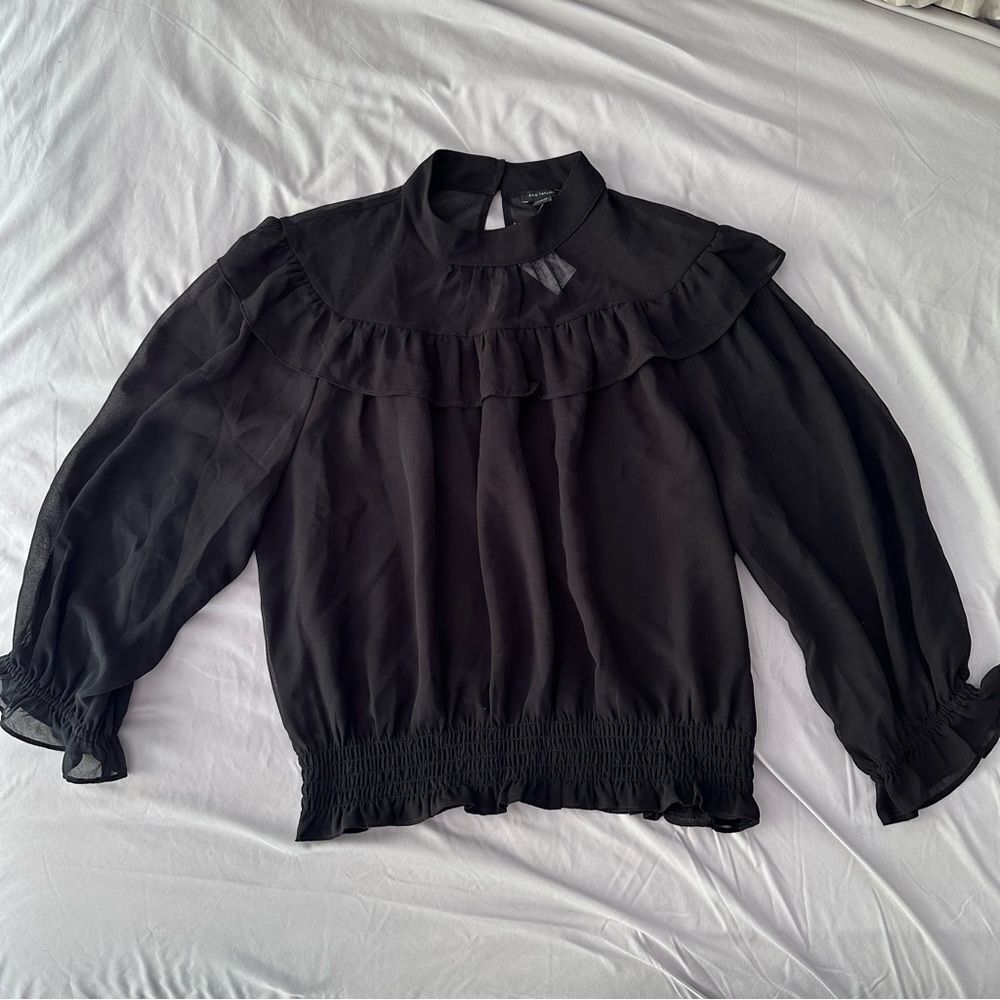 NWT! Ann Taylor Ruffle Flowy Peasant Blouse - Picture 3 of 9